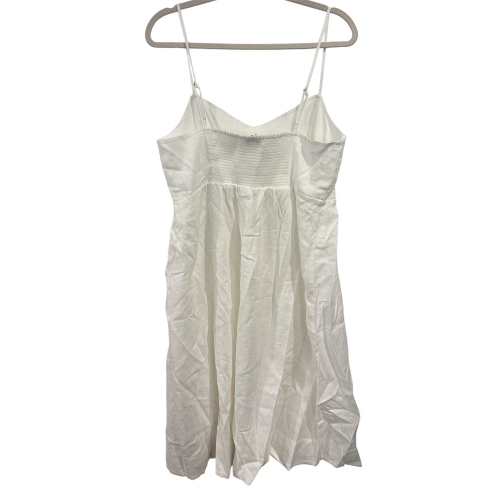Madewell White Linen Cotton Button Front Midi Dress A0344 Womens 14 NEW - Picture 5 of 5